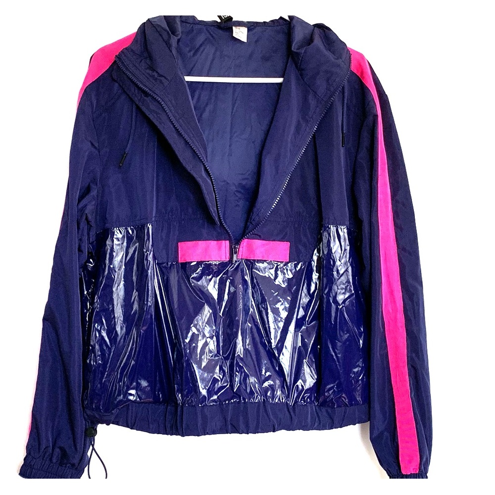 Blue and Hot Pink Windbreaker